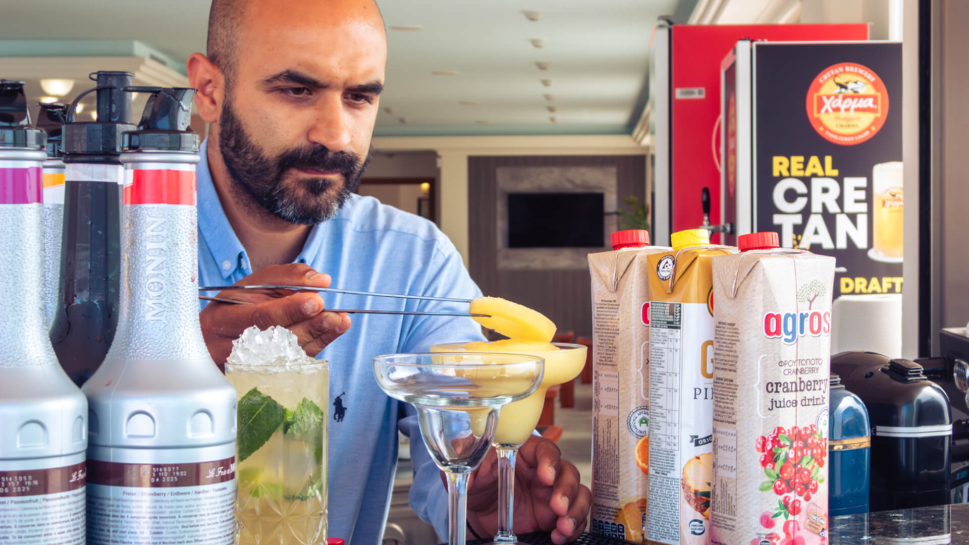 cocktails at chania beach resort